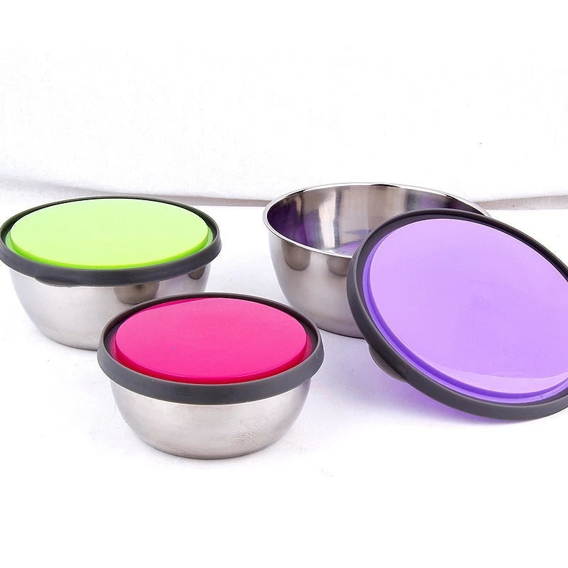 3-Piece Premium Stainless Steel Food Container Set with Airtight Lids