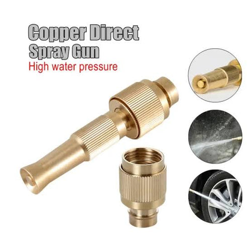 Brass Adjustable Spray Gun Hose Nozzle High Pressure Straight Copper Gun For Car Washing