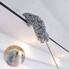 Flexible Microfiber Long Rod Duster – Grey, Extendable & Washable for High Reach Cleaning