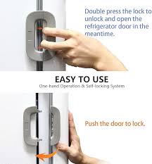 pack of 2 Multifunctional Fridge Door Drawer Lock, Household Refrigerator Lock, Baby Security Cabinet Lock