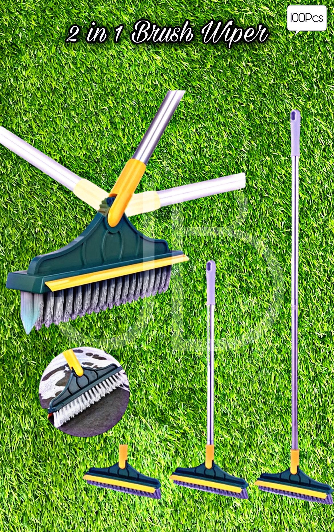 2 in 1 Multi-Functional 360° 2in1 Wiper Brush & Mop