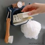 pack of 2 Wall-Mounted Deer-Shaped Soap Box with Flip Drain and Tray